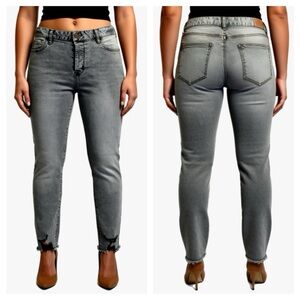 Fashion Nova Raw Hem Distresses Hi Rise Jean Sz 5